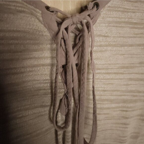 Hayden Los Angeles Womens Tan Tunic Lace Up Detail Small - Picture 4 of 6